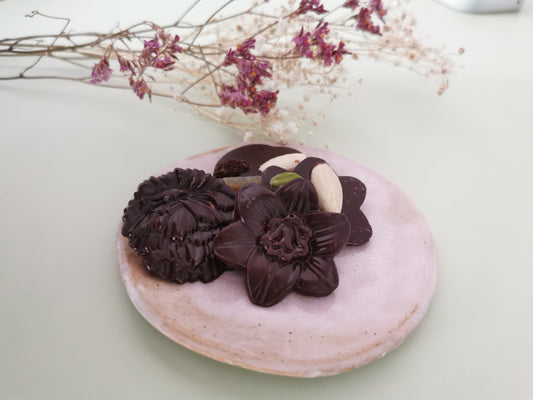 Mendiants Fleurs : Chocolat Noir Dominica 60%