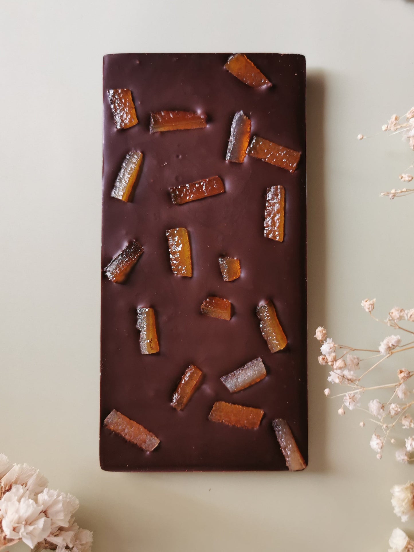 Tablette Chocolat noir Dominica 60% et écorces d'oranges confites
