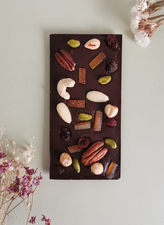 Tablette Mendiant Chocolat Noir Dominica 60%